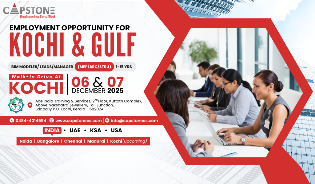 Walk-in Drive for MEP BIM Modeler in Kerala