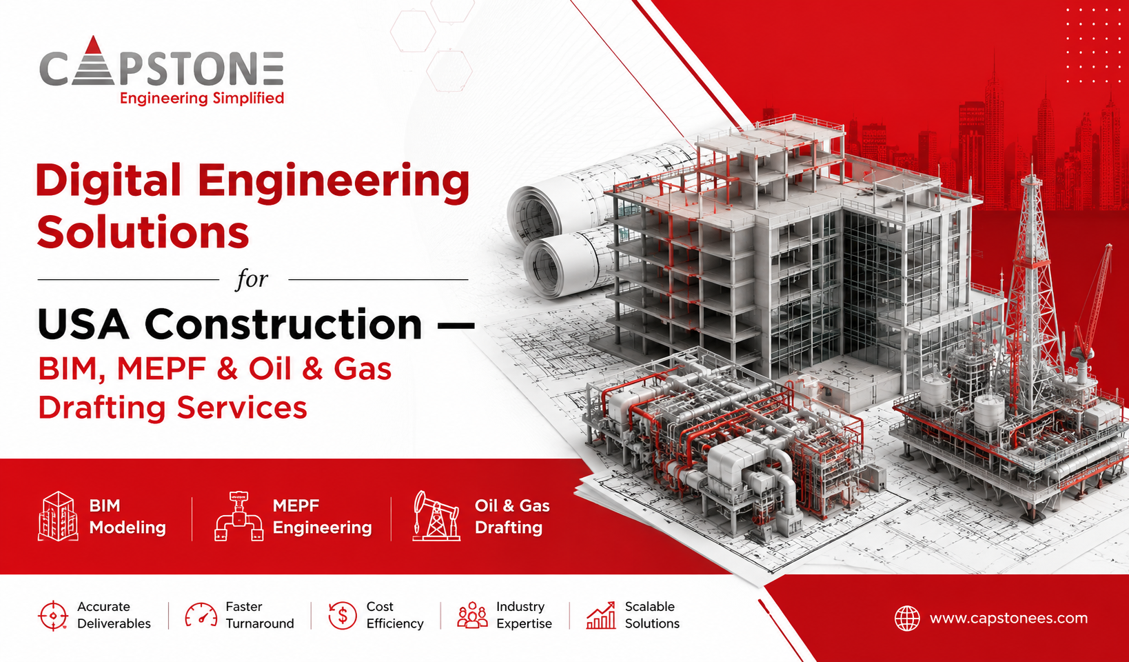 Digital Engineering Solutions for USA Construction — BIM, MEPF & Oil & Gas Drafting Services